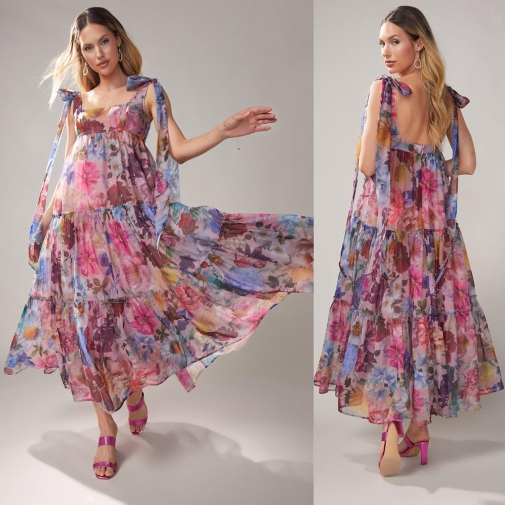 Alahna Tie Strap Floral Maxi Dress Francesca’s Audrey Parks Medium